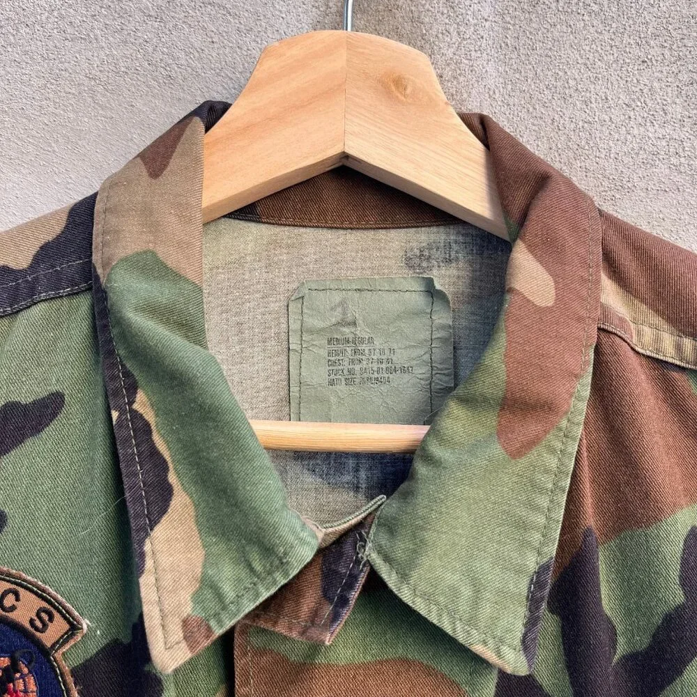 80's USAF Military Woodland Camouflage Combat Jacket - Picture 3 of 5